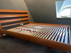2 persoonsbed 160x200, Huis en Inrichting, Slaapkamer | Bedden, Ophalen, Gebruikt, Bruin, Tweepersoons