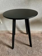 Zwart metalen bijzettafeltje, Huis en Inrichting, Tafels | Bijzettafels, Minder dan 55 cm, Metaal of Aluminium, Rond, Zo goed als nieuw