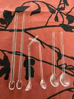 Vintage Glazen Lepeltjes - Set van 6, Huis en Inrichting, Keuken | Bestek, Ophalen of Verzenden, Gebruikt, Overige materialen