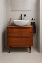 Vintage ladekast teak hout karen 50/60 Deens Scandinavisch, Ophalen, Gebruikt, 50 tot 100 cm, 3 of 4 laden