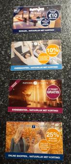 Fletcher waardebonnen per stuk te koop., Tickets en Kaartjes, Kortingen en Cadeaubonnen, Drie personen of meer, Kortingsbon, Overige typen