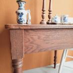 Vintage eiken tafeltje, bureau, bureautje, schrijftafel desk, Ophalen, Gebruikt, Vintage, Nvt