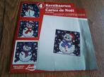 4 kerstkaarten om te borduren,  1 is bijna af, Ophalen of Verzenden, Zo goed als nieuw, Handborduren, Borduurpakket