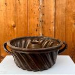 Puddingvorm aardewerk bruin geglazuurd tulband Ø 24 cm, Antiek en Kunst, Ophalen of Verzenden