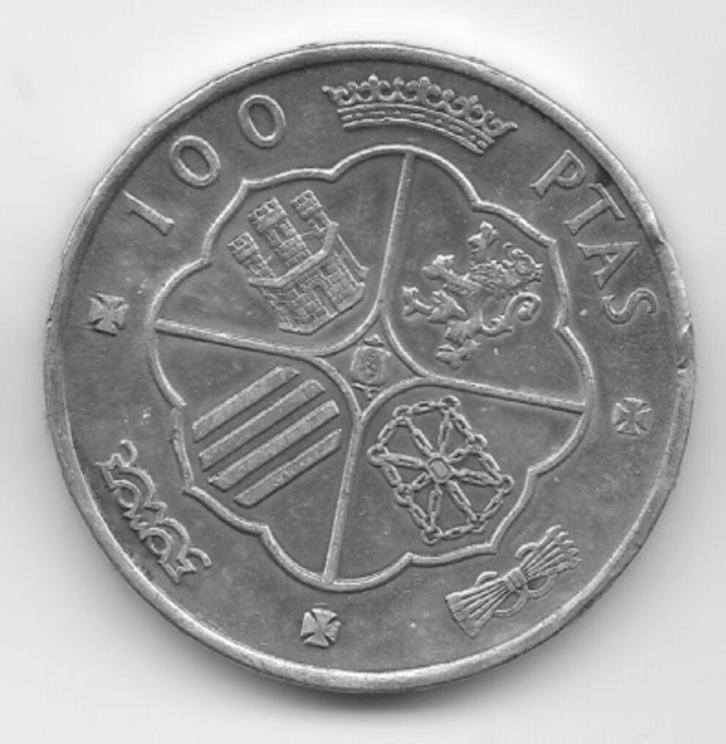 Spanje 100 pesetas 1966 (68) KM# 797, Postzegels en Munten, Munten | Europa | Niet-Euromunten, Losse munt, Overige landen, Zilver