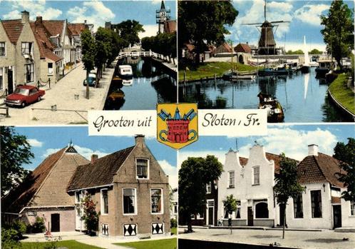 Groeten uit Sloten Fr. - 4 afb + wapen - ongelopen, Verzamelen, Ansichtkaarten | Nederland, Ongelopen, Utrecht, Ophalen of Verzenden