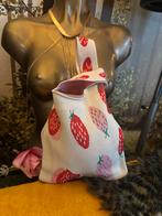 Leuke knoop handtas met aardbeienprint, Aardbei, Zo goed als nieuw, Wit, Ophalen of Verzenden
