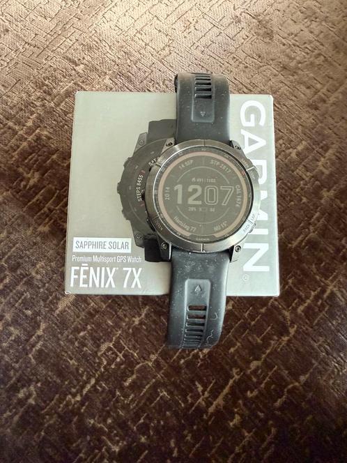 Garmin Fenix 7X sapphire solar, Sieraden, Tassen en Uiterlijk, Sporthorloges, Zo goed als nieuw, Android, Zwart, Ophalen