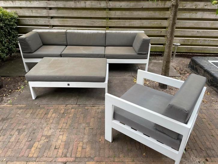 Tuinset lounge set  taupe merk intratuin, Tuin en Terras, Tuinsets en Loungesets, Gebruikt, Loungeset, Aluminium, Hocker, Ophalen