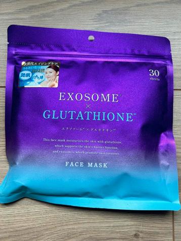 Exosome glutathione face mask 30 sheets beschikbaar voor biedingen