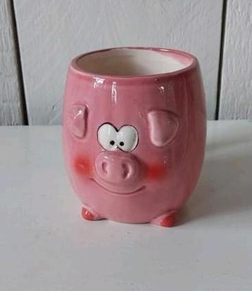 Grappige roze beker in vorm van varken mok pig  pink drinken beschikbaar voor biedingen