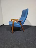 Vintage Yves Ekstrom Mingo stoel, Huis en Inrichting, Stoelen, Blauw, Ophalen of Verzenden, Zo goed als nieuw, Hout