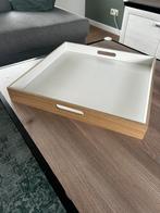 Decoratief dienblad MDF wit/hout 48x48x6 cm. Nooit gebuikt., Ophalen, Nieuw, Rechthoekig, Hout