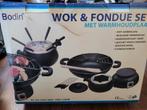 Nieuwe Bodin Wok & Fondueset, Witgoed en Apparatuur, Ophalen of Verzenden, Nieuw, Elektrisch, Fondueset