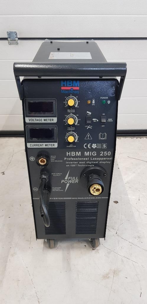 HBM MIG 250 Professioneel Lasapparaat 230 Volt, Doe-het-zelf en Verbouw, Gereedschap | Lasapparaten, Zo goed als nieuw, Co2, 150 tot 250 ampère