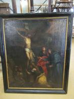 Oer 11250 ANTIEK 17e eeuws schilderij "Jezus aan het kruis", Antiek en Kunst, Ophalen