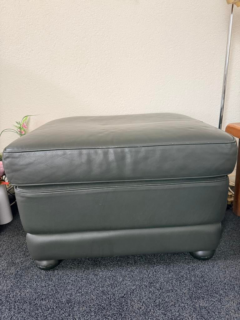 Hocker, Huis en Inrichting, Ophalen, Leer, Zo goed als nieuw, Rechthoekig