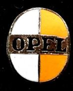 Opel speld- wit geel ovaal emaille, Transport, Speldje of Pin, Zo goed als nieuw, Verzenden