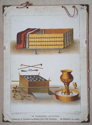 Schoolplaat van H.J. van Lummel, De tabernakel van buiten  beschikbaar voor biedingen