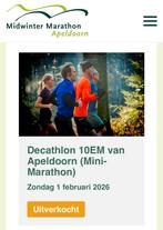 Gezocht startbewijs midwinter marathon Apeldoorn 10EM