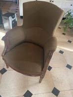 Antieke fauteuil bergère 18e eeuw nieuwe vering hout / stof, Ophalen