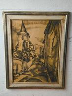 Kees van Urk tekening Dorpstraat, Antiek en Kunst, Ophalen of Verzenden