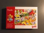 Goki - houten puzzel- thema Wegenbouw - Compleet!, Ophalen of Verzenden, 10 tot 50 stukjes, Zo goed als nieuw