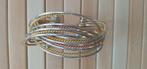 Trendy armband in driekleur gedraaid zilver, geel- rosegoud, Verzenden, Nieuw, Goud, Zilver