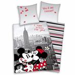 Dekbedovertrek 140 x 200 mickey en minnie mouse in new york, Verzamelen, Ophalen of Verzenden, Mickey Mouse, Nieuw, Kleding of Textiel