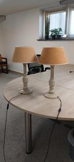 2 tafel lampen / schemer lampen, Huis en Inrichting, Lampen | Lampenkappen, Ophalen, Crème, Gebruikt, Rond