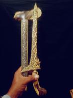 Antieke Keris Naga Pamor Keleng Kinatah Goud Surakarta SVD98, Antiek en Kunst, Verzenden