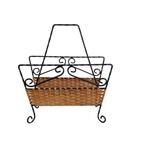 Vintage lectuurbak, smeedijzer / riet, Huis en Inrichting, Woonaccessoires | Krantenbakken en Lectuurbakken, Gebruikt, Onbekend