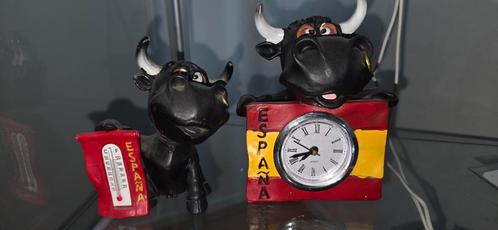 Spaanse Stier Klok & Thermometer, Huis en Inrichting, Woonaccessoires | Klokken, Gebruikt, Wekker of Tafelklok, Analoog, Ophalen of Verzenden