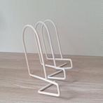 Vintage Ikea Flit witte boekensteunen bookends metaal 90s, Ophalen of Verzenden