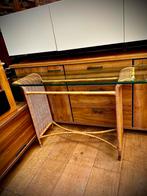 Rotan sidetafel / make-up tafel, Huis en Inrichting, Tafels | Sidetables, Gebruikt, 100 tot 150 cm, Glas, Ttyjjjj