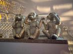 Horen zien en zwijgen goudkleurige apen nieuw, Verzamelen, Beelden en Beeldjes, Ophalen of Verzenden, Nieuw, Dier