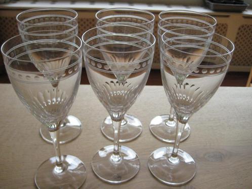6 kristallen glazen, Verzamelen, Glas en Borrelglaasjes, Zo goed als nieuw, Overige typen, Ophalen