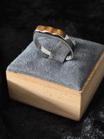 Zilveren ring 303 met tijgeroog, Sieraden, Tassen en Uiterlijk, Ringen, Zilver zolder, Ophalen of Verzenden, Zo goed als nieuw