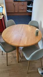 Ronde tafel inclusief stoelen, Ophalen, Gebruikt, 4 tot 6 stoelen
