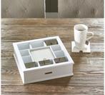 Rivièra Maison Theedoos + 6 Onderzetters - Nieuw!, Ophalen of Verzenden, Nieuw, Overige houtsoorten, Minder dan 50 cm