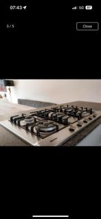 Moderne zandbeige hoogglans schiereiland keuken GEDEMONTEERD, Overige kleuren, Graniet of Steen, Ophalen of Verzenden, Zo goed als nieuw