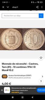 Frankrijk 10 cent Ville de Castres Tarn 1916-1919, Postzegels en Munten, Ophalen of Verzenden, Frankrijk