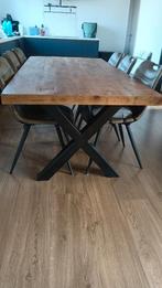 mangohout eettafel 2x1 m, Huis en Inrichting, Ophalen, Gebruikt, 50 tot 100 cm, Vijf personen of meer