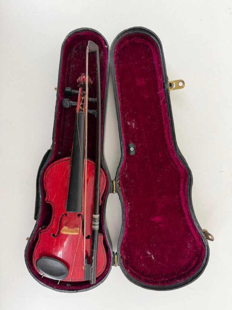 Miniatuur viool met koffer – decoratief – 20 cm, Muziek en Instrumenten, Strijkinstrumenten | Violen en Altviolen, Ophalen of Verzenden