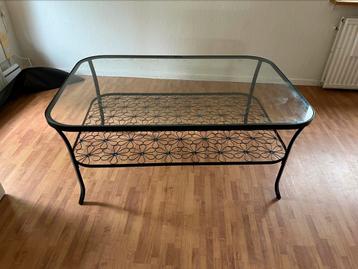 Salontafel staal en glas beschikbaar voor biedingen