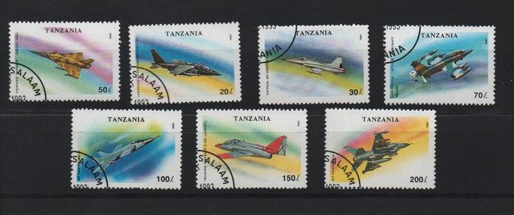 Vliegtuigen, airplanes - Tanzania 1993 - Gestempeld used 7v, Postzegels en Munten, Postzegels | Thematische zegels, Gestempeld