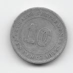 Straits Settlements 10 cents 1885 KM# 11, Verzenden, Zuidoost-Azië, Losse munt, Zilver