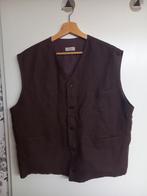 Linnen gilet, bruin, gevoerd, Maat 52/54 (L), Bruin, Ophalen of Verzenden, Zo goed als nieuw