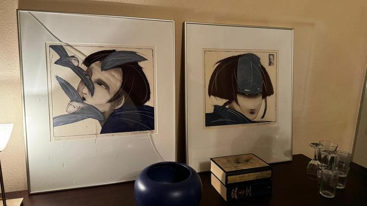 D. Andreev - Flying & Aria - Etsen, Antiek en Kunst, Kunst | Etsen en Gravures, Ophalen of Verzenden