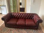 3-zits leren Chesterfield bank - voor 26 januari ophalen, Huis en Inrichting, Ophalen, Gebruikt, Driepersoons, 200 tot 250 cm